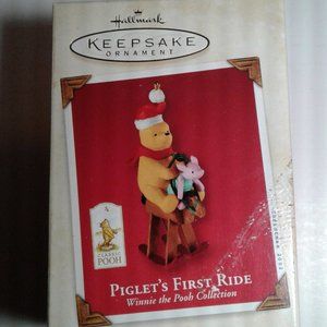 Ornament Hallmark Keepsake: Piglet's First Ride Christmas 2002 Winnie the Pooh